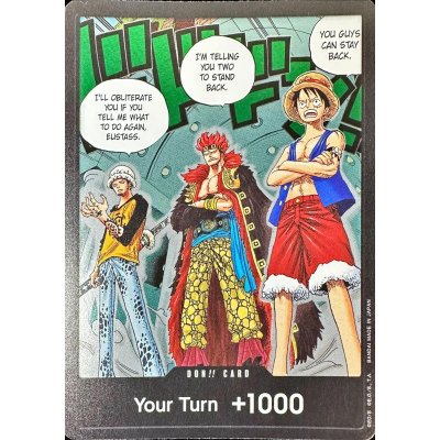 画像1: 〔状態A-〕ドン!!カード(英語版/YOU GUYS CAN STAY BACK./ルフィ&キッド&ロー)【-】{-}