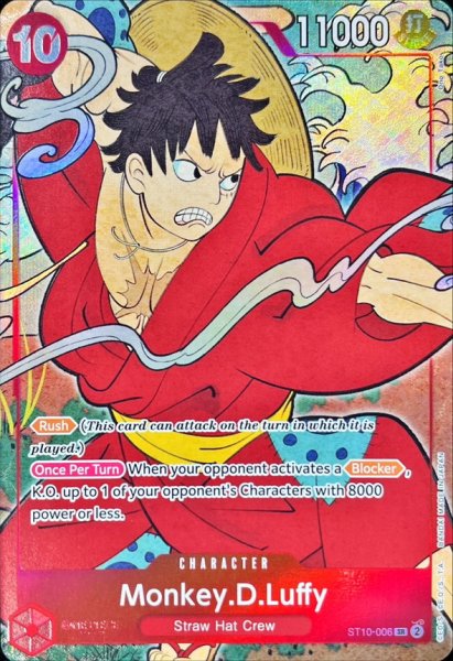 画像1: 〔状態A-〕モンキー・D・ルフィ(英語版/illust:Ono Tako)【SR】{ST10-006} (1)
