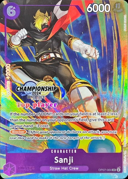 画像1: サンジ(英語版/カラー/Top Player/CS2024/illust:KAORU HAGIYA)【SR】{OP07-064} (1)