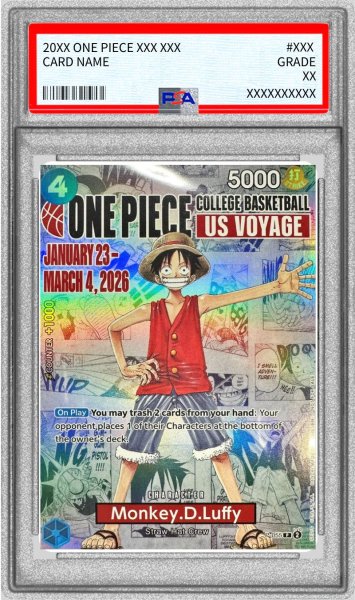 画像1: 〔※状態難/PSA9鑑定済〕モンキー・D・ルフィ(英語版/COLLEGE BASKETBALL US VOYAGE)【P】{P-055} (1)