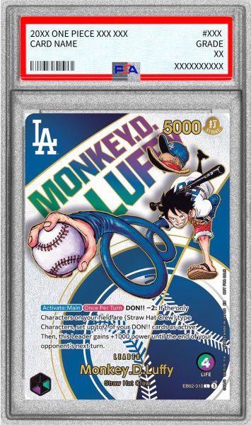 画像1: 〔PSA9鑑定済〕モンキー・D・ルフィ(英語版/ドジャース)【L】{EB02-010} (1)